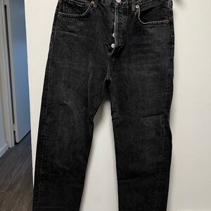 Agolde Black Straight Jeans High-Waisted